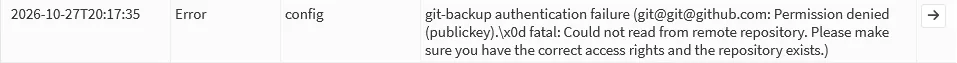OPNsense log: git-backup authentication failure, git@git@github.com: Permission denied (publickey)